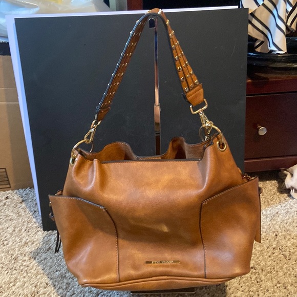 Steve Madden Cognac Faux Leather Hobo Bag - Picture 1 of 9
